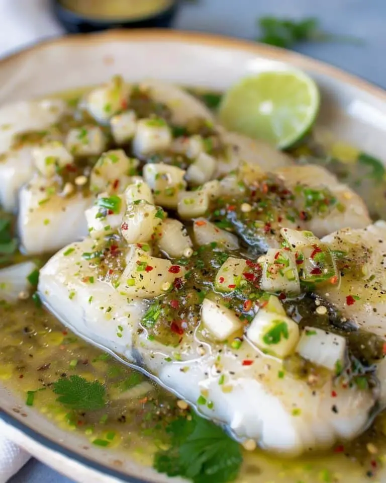 Steamed Fish With Lime and Garlic (ปลากะพงนึ่งมะนาว)