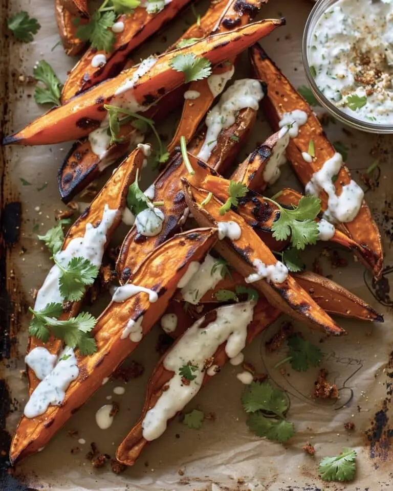 Sweet Potato Fries and Cilantro Yogurt Sauce