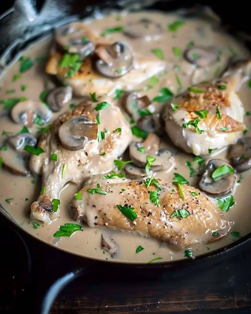 Ultra Creamy Chicken + Mushroom Skillet