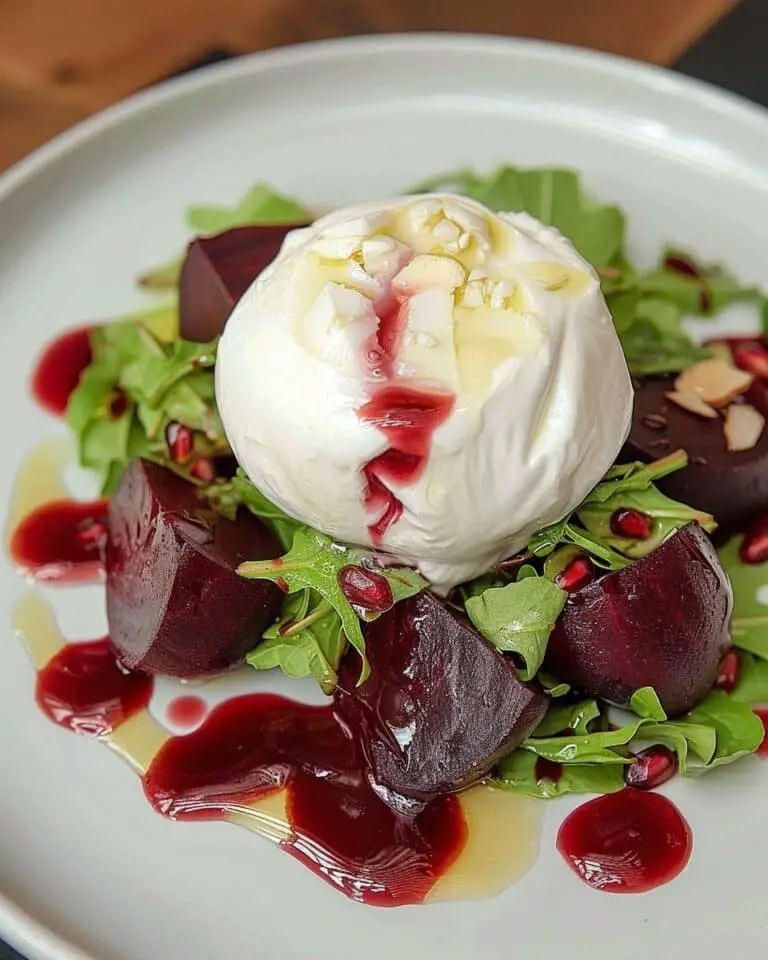 Burrata and Roasted Beet Salad with Pomegranate Glaze