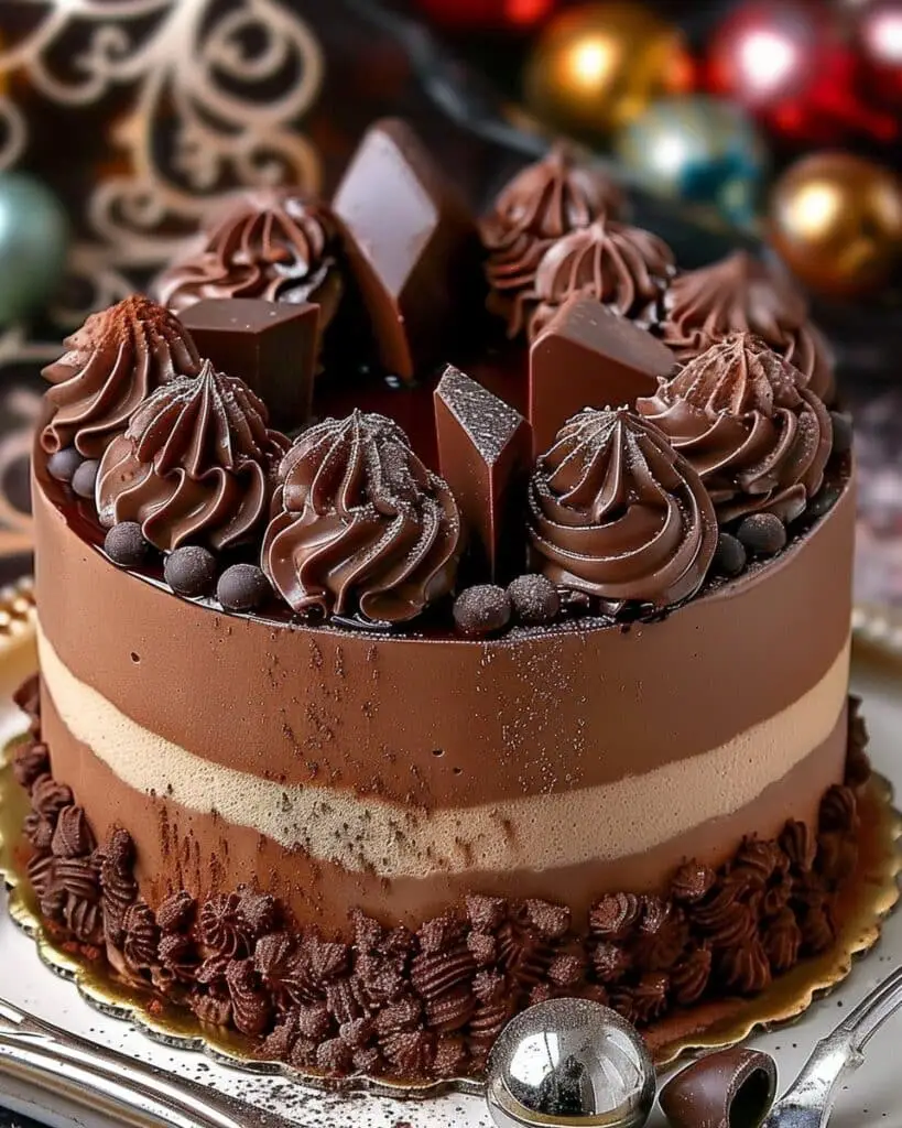 Chocolate Tiramisu Mousse Cake with Cocoa Dust