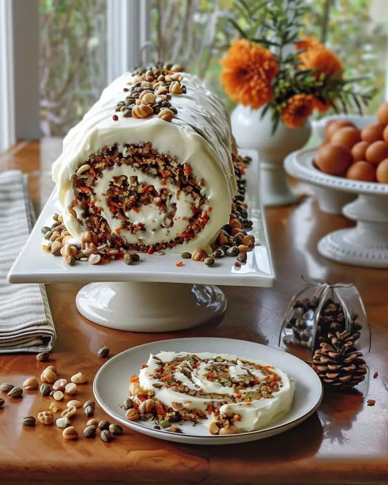 Creamy Carrot Cake Roll With Homemade Cream Cheese Frosting