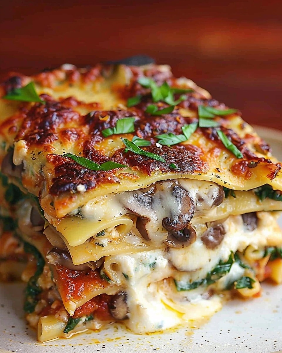 Creamy Mushroom and Spinach Lasagna