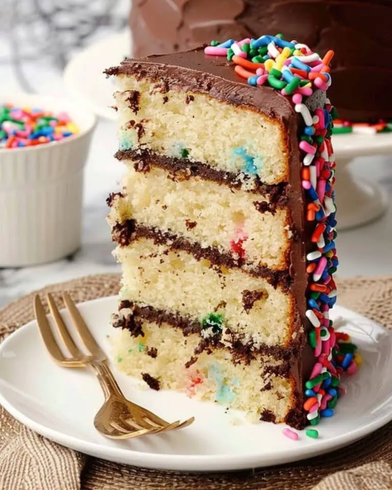 Funfetti Layer Cake with Chocolate Frosting