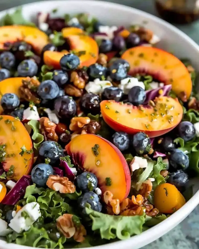Grilled Peach Blueberry Salad Recipe