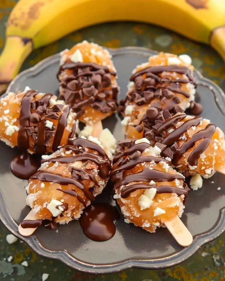 Healthy Frozen Banana Snacks with Chocolate Drizzle