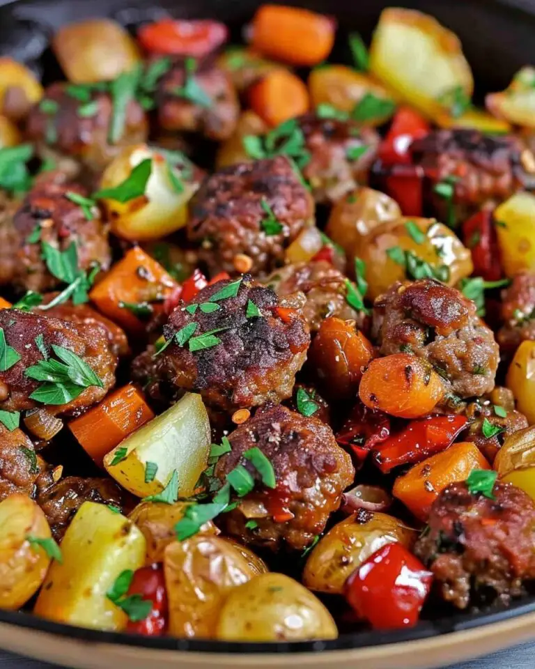 Hungarian-Style Baked Meatballs with Potatoes & Carrots