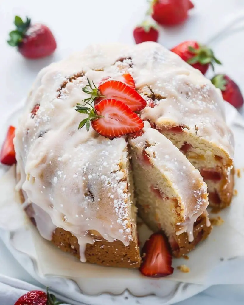 Keto Strawberry Bread with Sweet Glaze