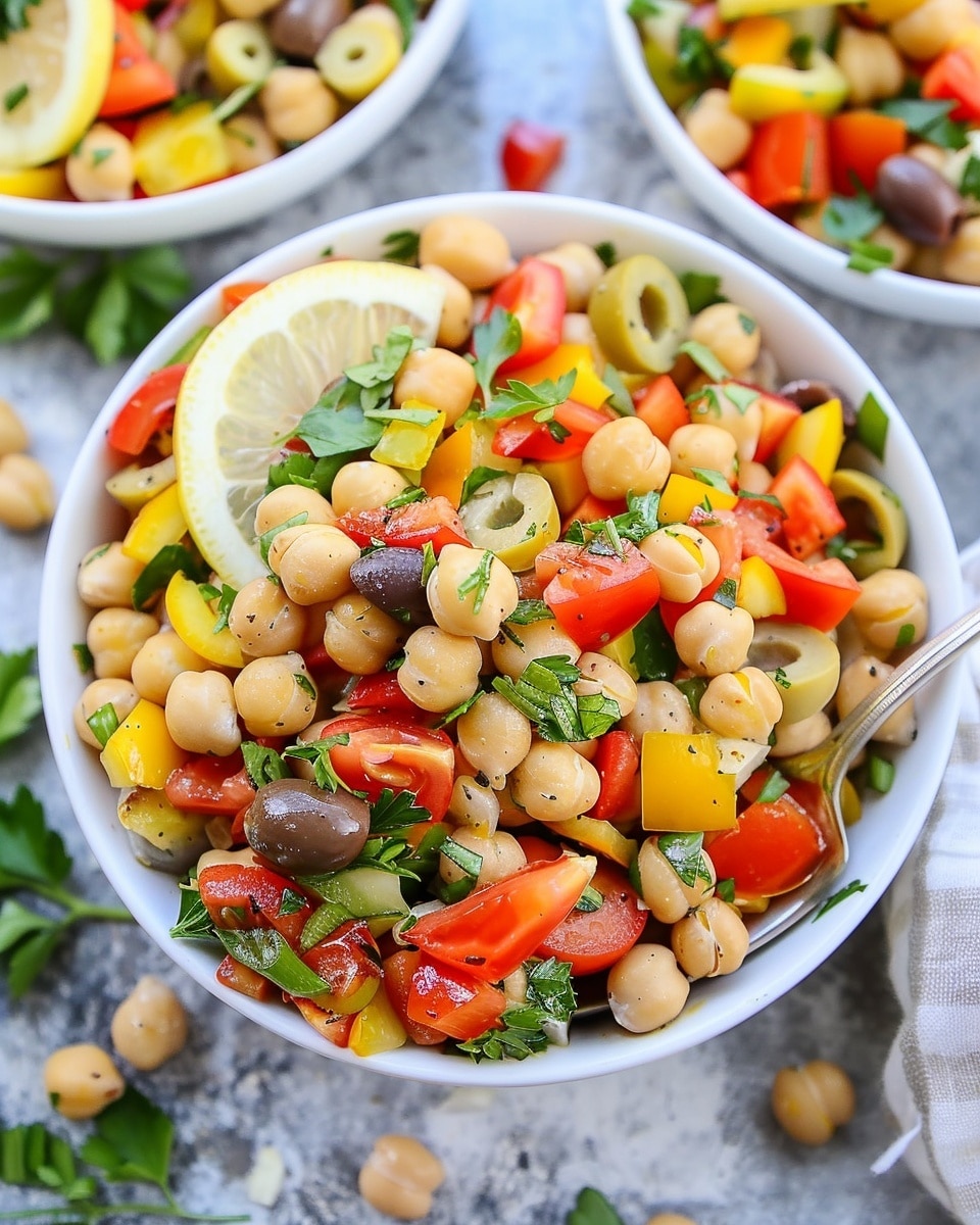 Lemony Chickpea and Olive Chopped Salad