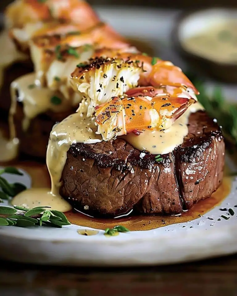 Luxurious Surf-and-Turf Filet Mignon Filled with Creamy Crab and Finished with Silky Béarnaise Sauce