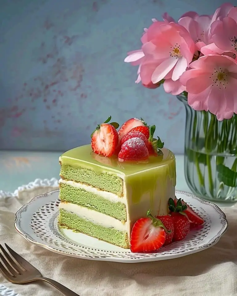 Matcha Strawberry Mousse Cake
