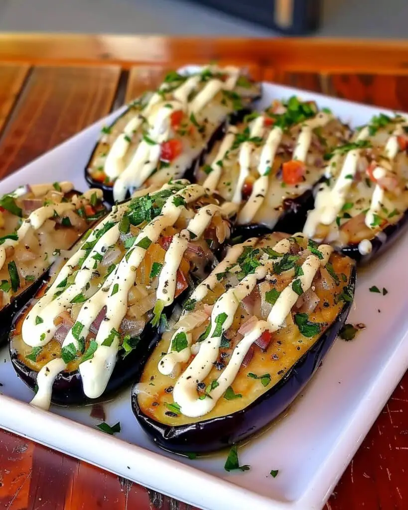 Mediterranean Lemon Garlic Roasted Eggplant