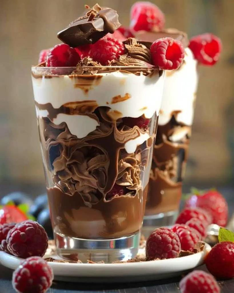 Light Chocolate and Raspberry Mousse