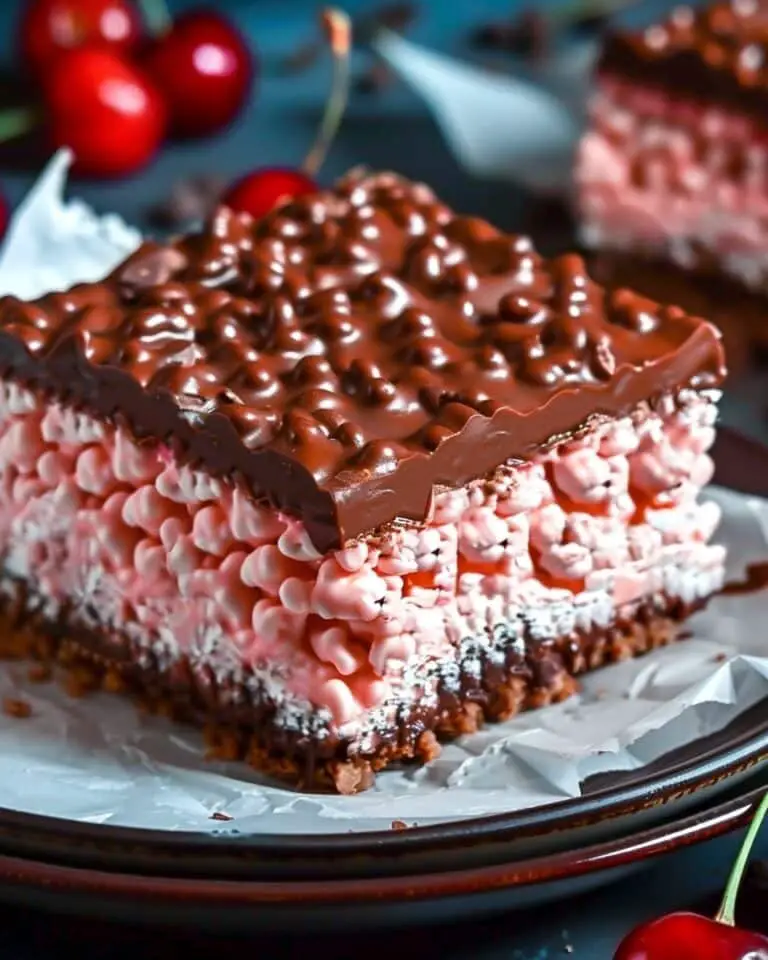 No-Bake Cherry Chocolate Crispy Bars