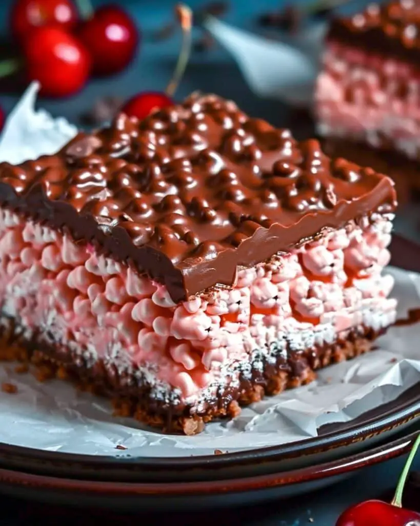 No-Bake Cherry Chocolate Crispy Bars