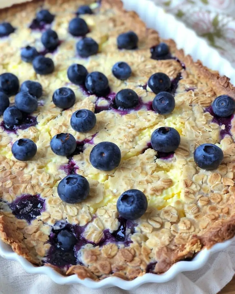 Blueberry Cottage Cheese Oat Cake