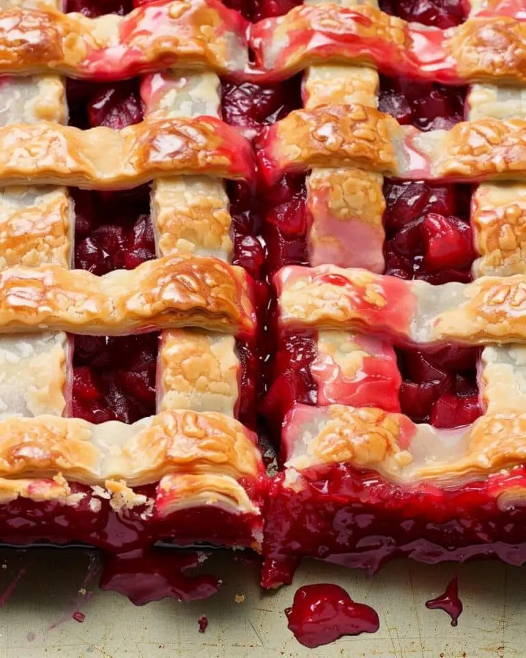 Raspberry Rhubarb Slab Pie