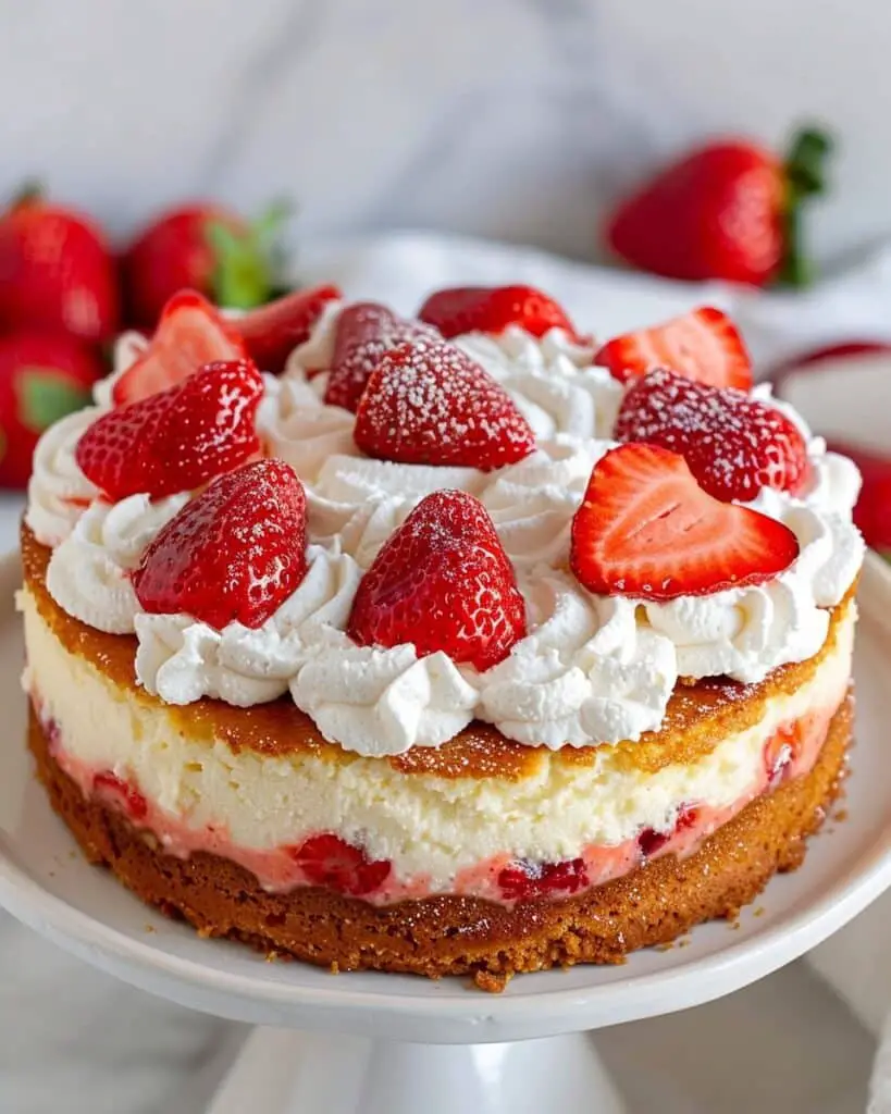 Strawberry Cheesecake Poke Cake