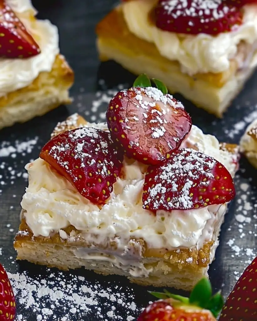 Strawberry Vanilla Biscuit Squares