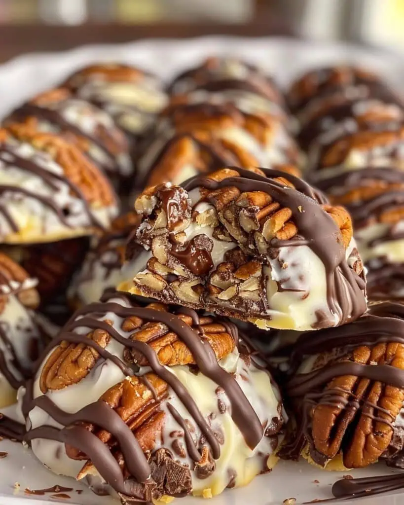 Sugar-Free Chocolate Pecan Praline Cookies (No-Bake)