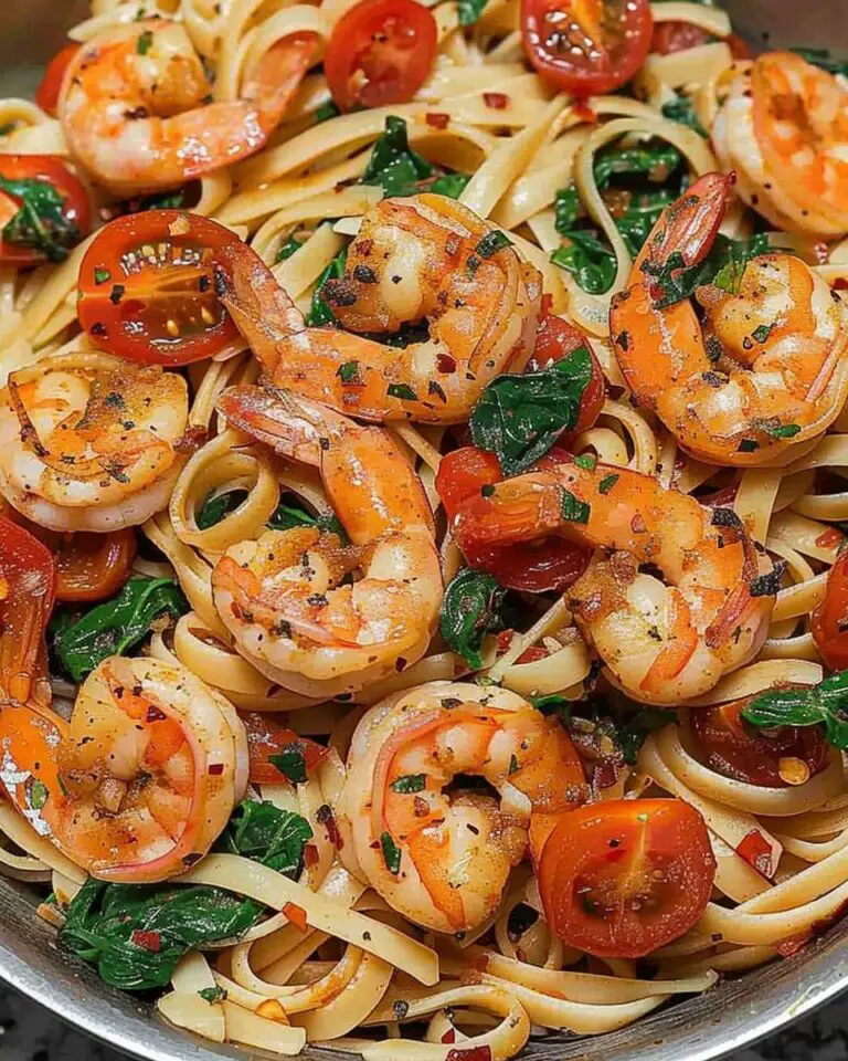 Tomato Spinach Shrimp Pasta