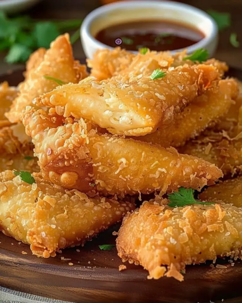 Crispy Fried Cheese and Turkey Wontons