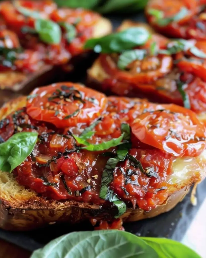 Vegan Tomato Basil Garlic Bread