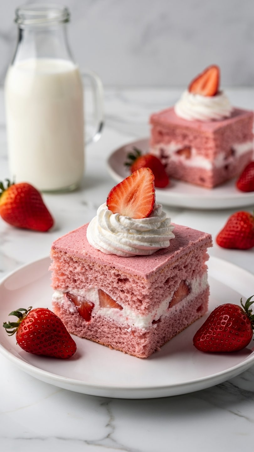 Strawberry Earthquake Cake Recipe - Recipe Image