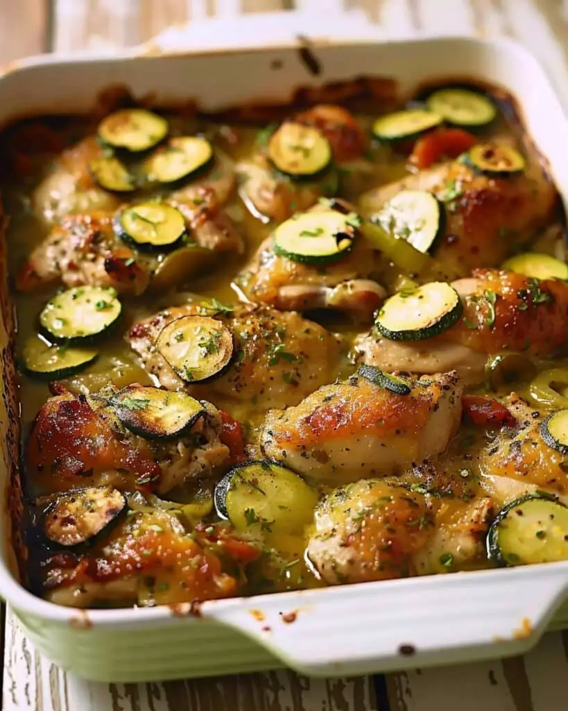Mediterranean Chicken Zucchini Bake