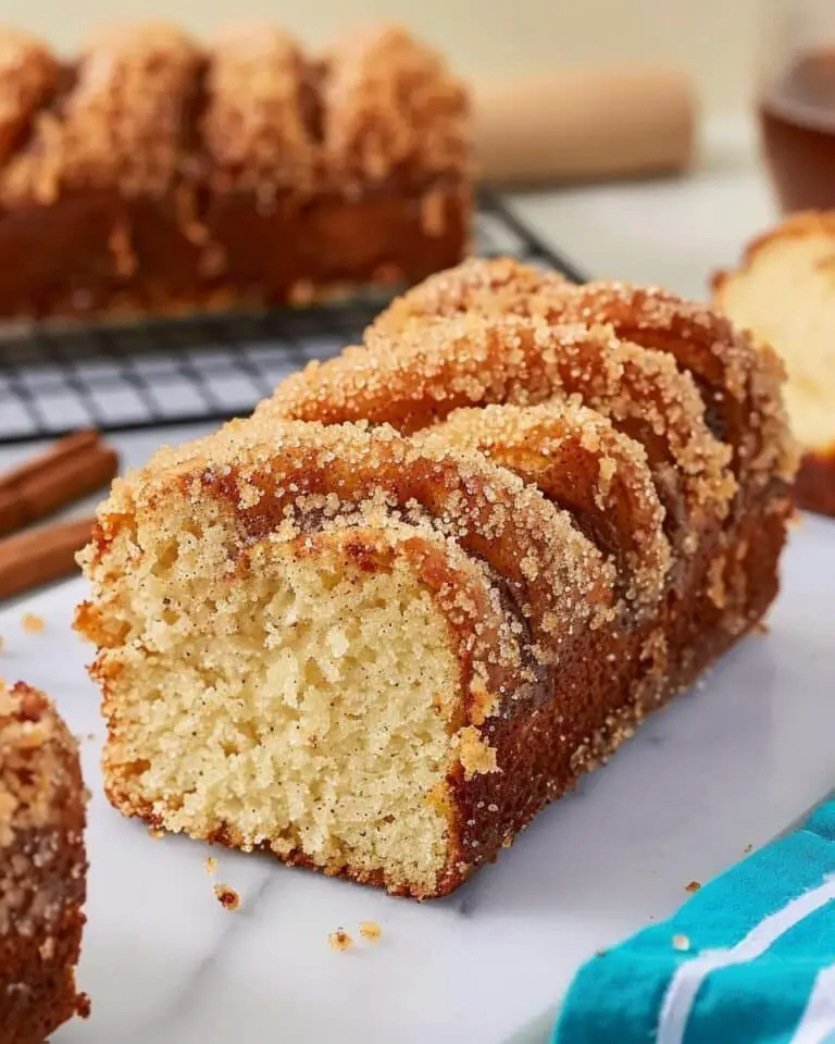 Buttery Cinnamon Swirl Donut Loaf with Crunchy Sugar Crust
