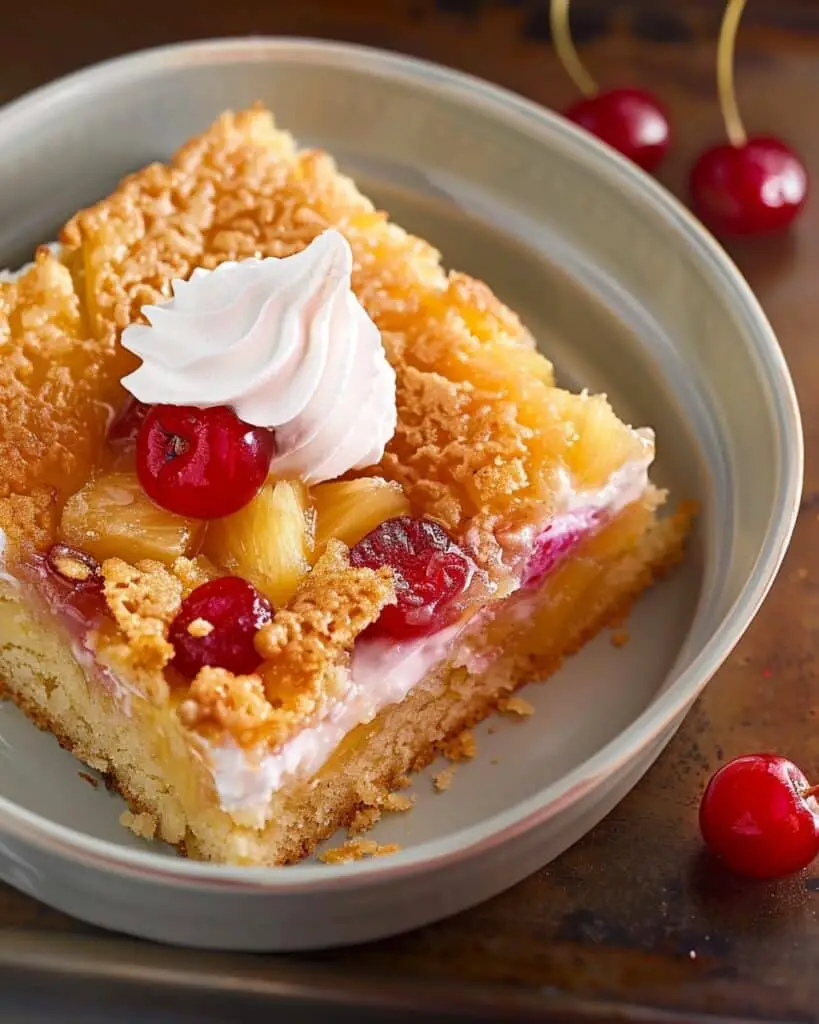Dump Cake With Pineapple and Cherry