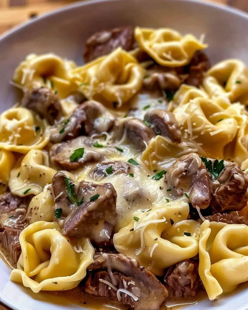 Easy Philly Cheesesteak Tortellini Skillet Dinner