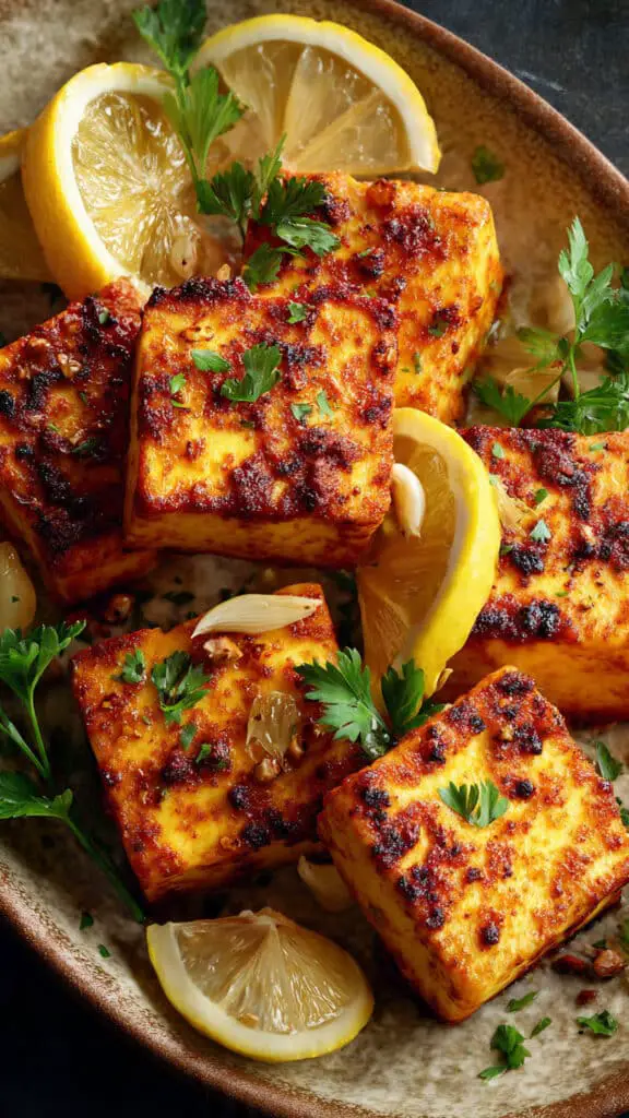 Garlic Lemon Roasted Tofu