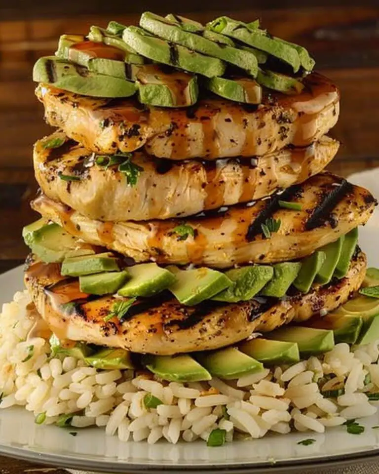 Honey Lime Chicken & Avocado Rice Stack