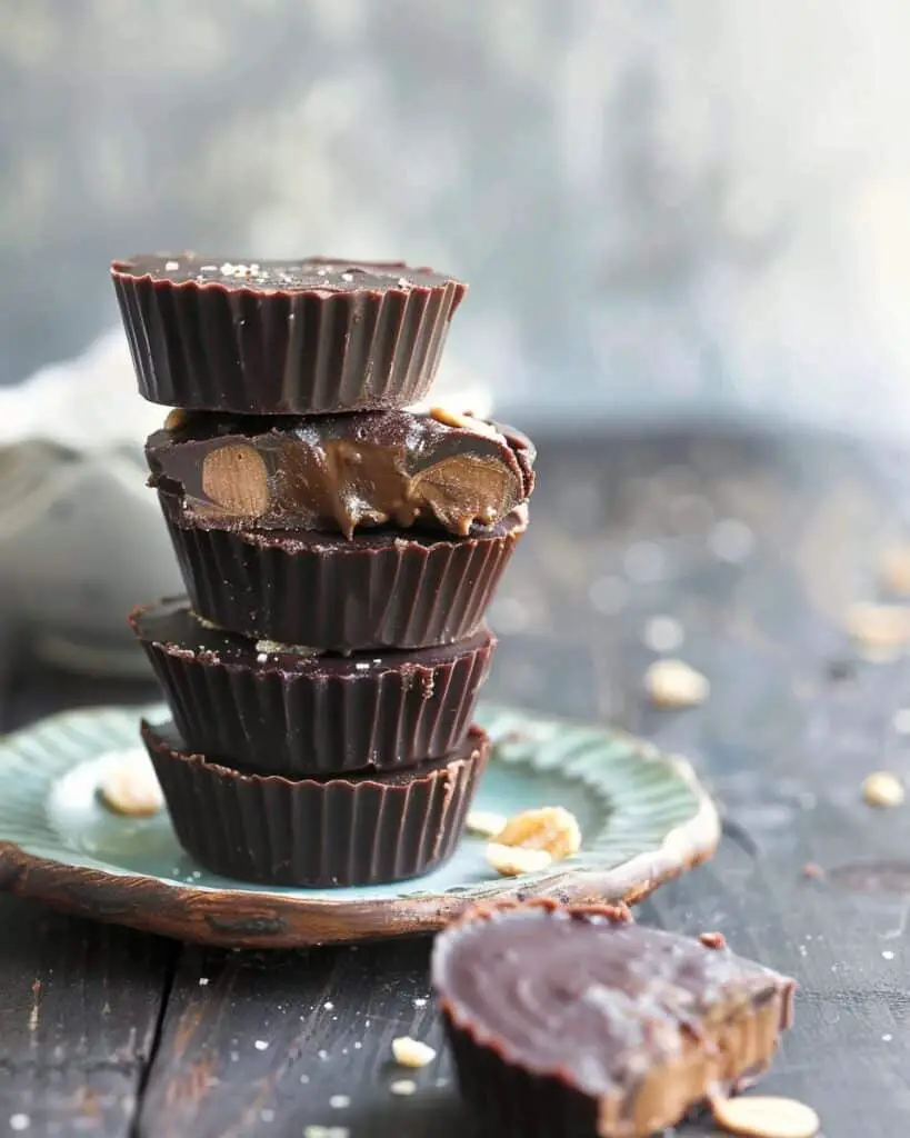 Keto Chocolate Peanut Butter Caramel Cups