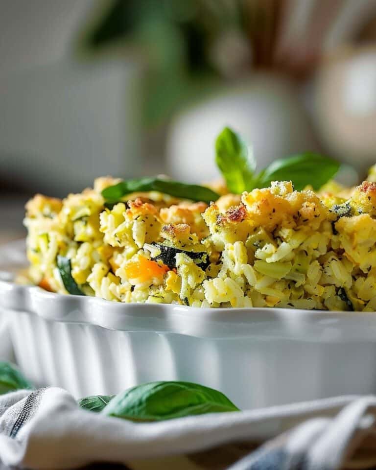 Zucchini Rice Stuffing Casserole